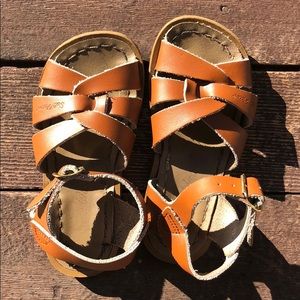 Brown/Tan Saltwater Sandals 9